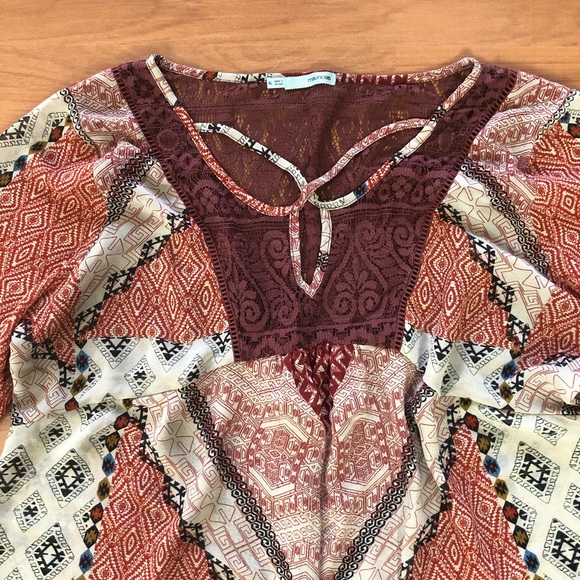Boho Peasant Top with Flounce Sleeves - Picture 8 of 11